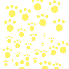 dog footprint design used as background pattern yellow