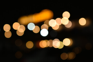 Empty Gold bokeh Lights . Abstract Christmas background. with soft blur bokeh light effect, background bokeh