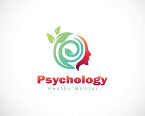 psychology logo creative health mental logo people nature leaf idea concept design