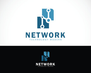 network logo creative brand technology business icon concept connect finance