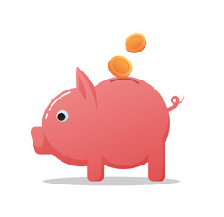 piggy bank in flat vector illustration	
