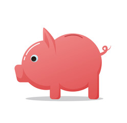 piggy bank in flat vector illustration	
