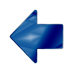 Dark Blue Colored Metal Chrome web icon arrow.