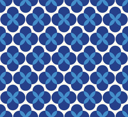 Japanese Curve Flower Vector Seamless Pattern