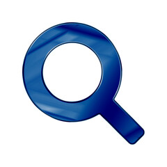 Dark Blue Colored Metal Chrome web icon search.
