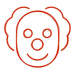 clown brush on white background, vector illustration.