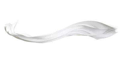 Türaufkleber white fabric cloth flowing on wind, wave flying movement, 3d rendering © fgnopporn