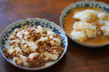 	納豆もちと大根おろしもち