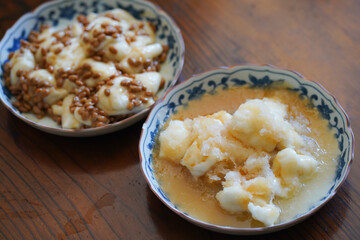 	納豆もちと大根おろしもち