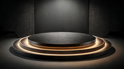 3D Round Podium Stage for Product Display - Generative AI Illustration.