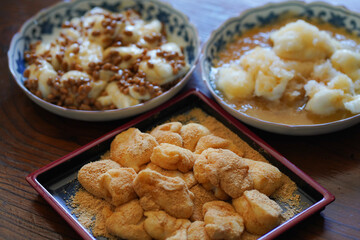 様々な味のお餅