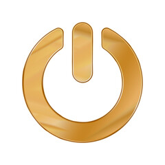 Gold Colored Metal Chrome web icon power.