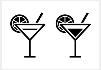 Cocktail icon isolated Drink stencil clipart Engraving vector stock illustration EPS 10
