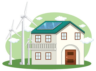 Green energy from natural resources vector concept