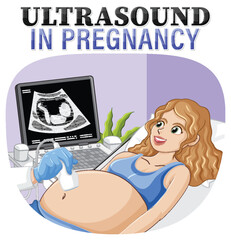 Ultrasound in pregnancy for banner or poster design