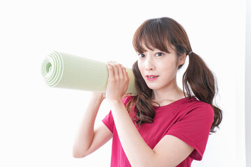 Naklejka premium ヨガをする女性