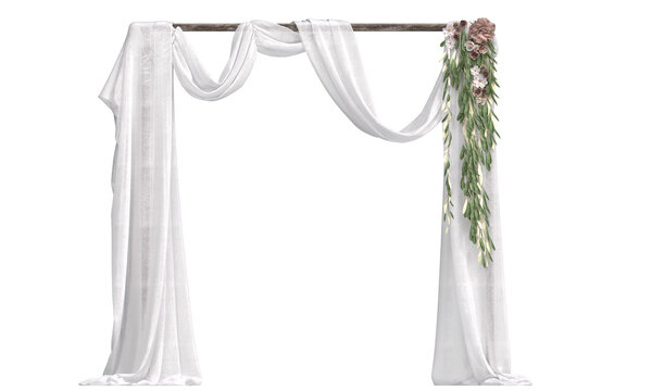 White Curtain With Flower Decoration