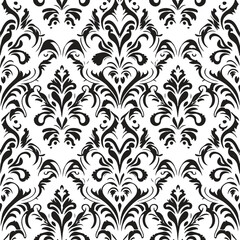 Floral Abstract black & white pattern vector
