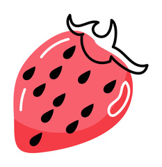 Strawberry doodle vector
