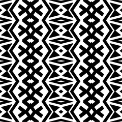 Vector geometric seamless pattern. Minimal ornamental background with abstract shapes. Black and white texture. Simple abstract ornament background. Dark repeat design for decor, fabric, cloth.