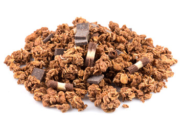 muesli with pieces of chocolate