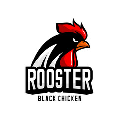 rooster head logo vector design on white background