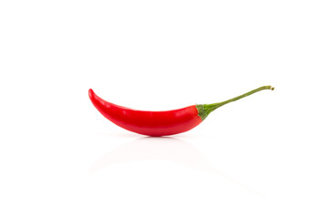 fresh red chili on white background