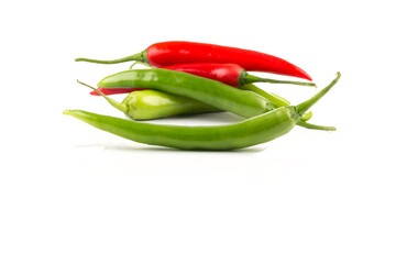 fresh green and red chili pepper