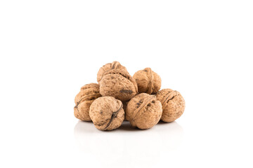 Walnut nut on white