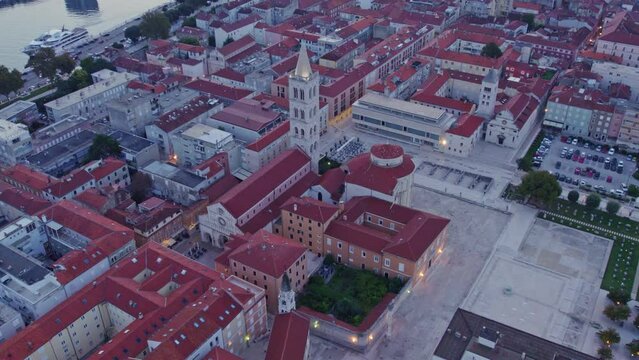 Catholic Church of St. Donatus with old Roman square in medieval city Zadar