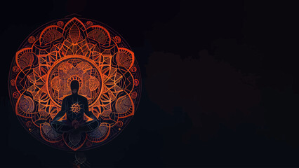 Yoga meditation background banner, yoga practice backgrounds, illustration graphic