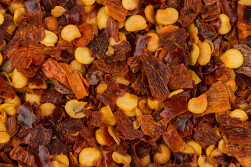 Pile of a crushed red pepper