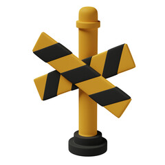 Cross barrier 3d illustration