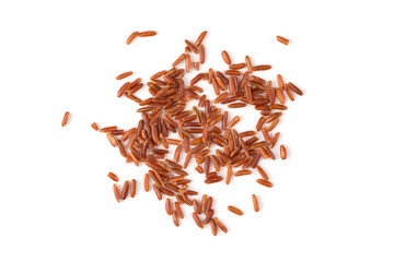 Obraz premium Red rice closeup on white