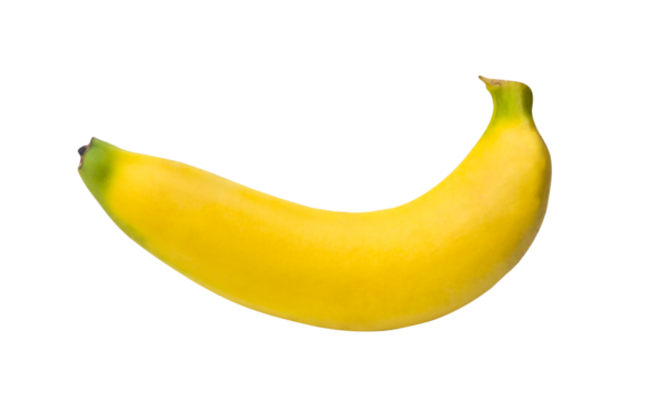 Single beautiful ripe yellow banana isolated with clipping path in png file format, Concept of healthy eating