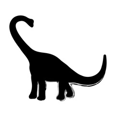 diplodocus brush on white background, vector illustration.