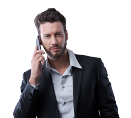 Young businessman having a phone call