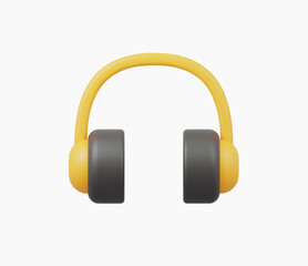 3d Realistic Headphone Icon vector Illustration