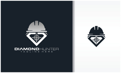 worker, hunter diamond and logo