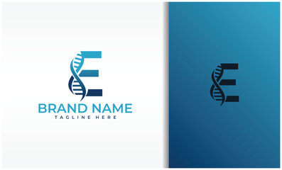 Letter E DNA logo