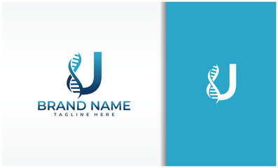 Letter U DNA logo © sayida
