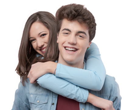 Young couple hugging - Powered by Adobe