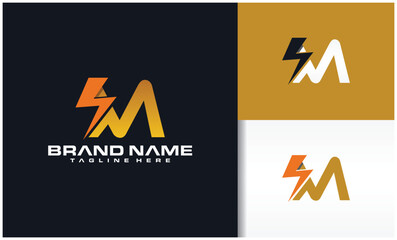 Letter  M Electric Logo