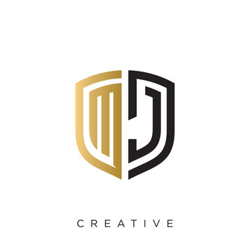mj shield logo design vector icon