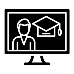 Distance Learning Glyph Icon