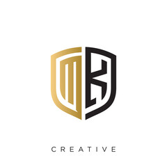 mk shield logo design vector icon
