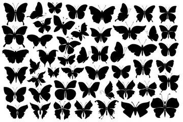 Fototapeta na wymiar butterflies silhouettes set