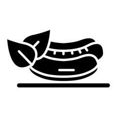Vegan Hot Dog Glyph Icon