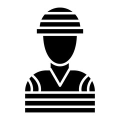 Criminal Male Glyph Icon