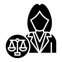 Lawyer Female Glyph Icon